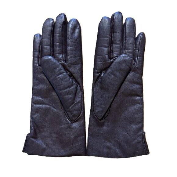 Land's End Women's Chocolate Brown Leather Fully Lined Gloves, Never Worn - Picture 2 of 6